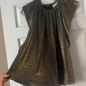 LOFT Mardi Gras Shimmering Gold Blouse
